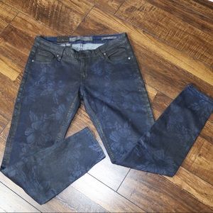 Guess Floral Skinny Ultra Low Rise Jeans